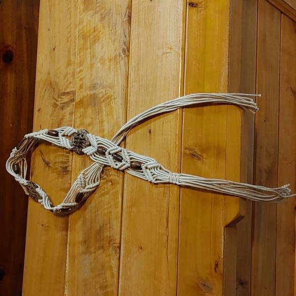 🌻Handmade Bohemian Macrame Belt with Wooden beads - Picture 5 of 6